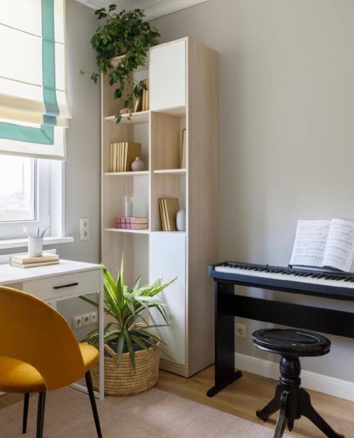 Интерьер квартиры с элементами мятного цвета. 06