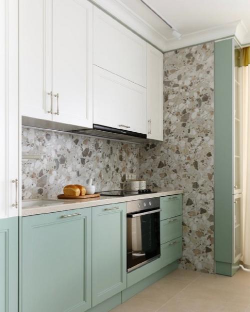 Интерьер квартиры с элементами мятного цвета. 07