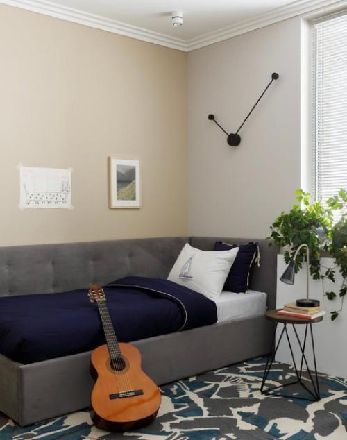 Интерьер квартиры с элементами мятного цвета. 01