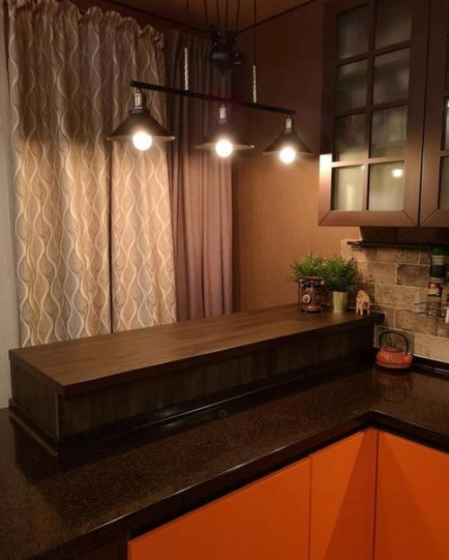 Нестандартное цветовое решение в кухне. 02