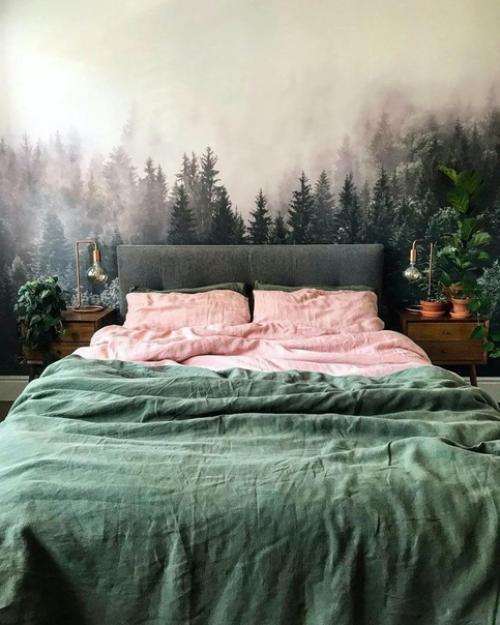 Спальня мечты. Такая крутая атмосфера благодаря фото обоям получилась. 01