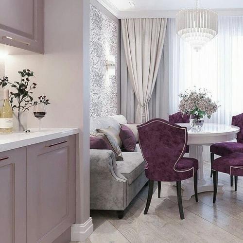 Восхитительный дизайн кухни - гостиной. 01