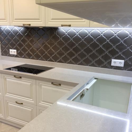 Укладка фартука на готовую кухню. 06