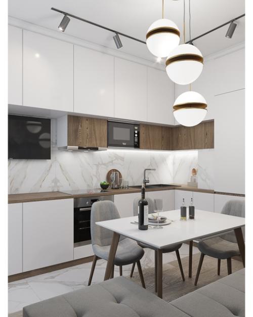 Дизайн проект кухни и прихожей в угловой двушке.