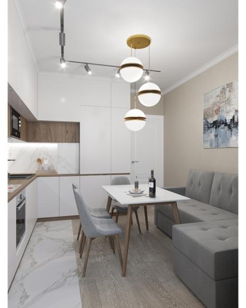 Дизайн проект кухни и прихожей в угловой двушке. 02