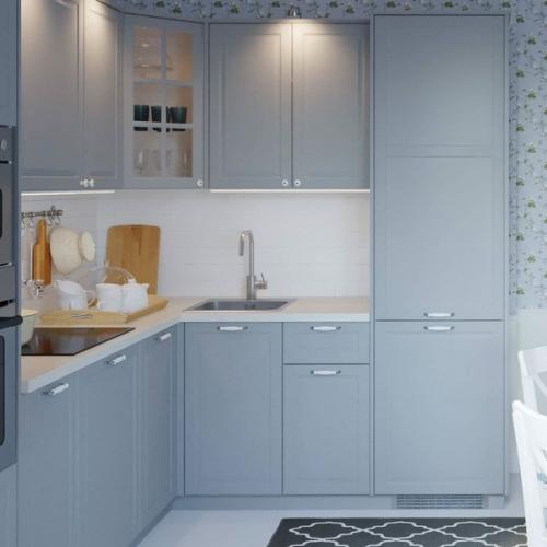 Нежная голубая кухня. 02