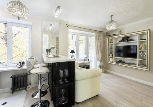 Стильный интерьер в черном и белом цвете. 01