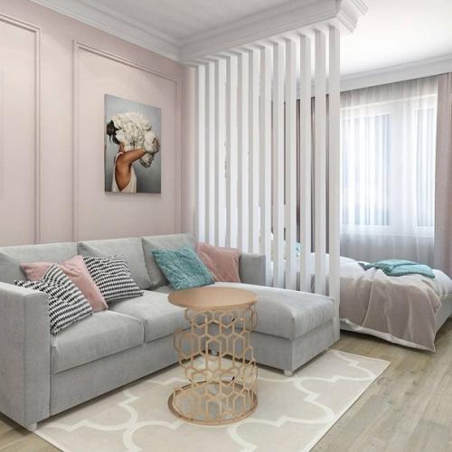 Пример зонирования комнаты в однушке. 02