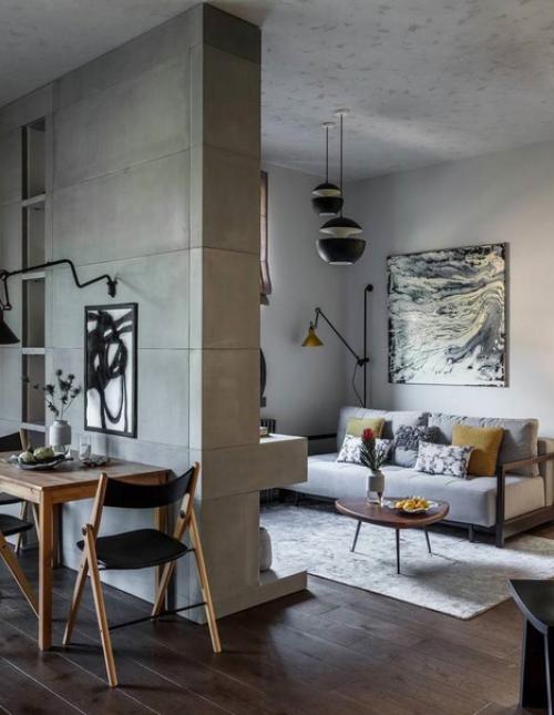 Прежде всего, лофт поражает своей простотой и лаконичностью, не упуская из виду элегантность и уют. 01