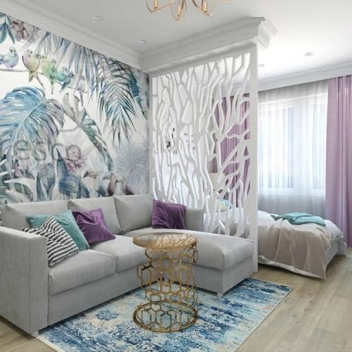 Пример зонирования комнаты в однушке.