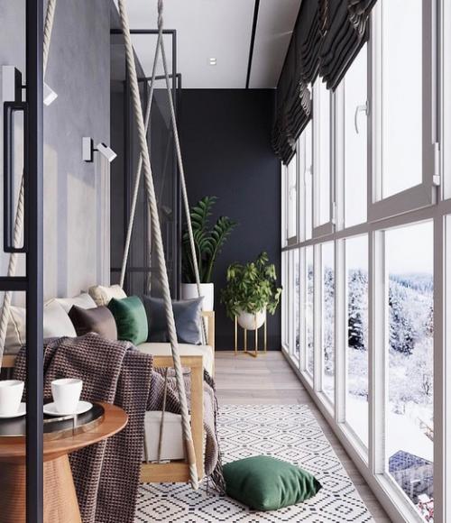 Балкон с панорамным остеклением. 02