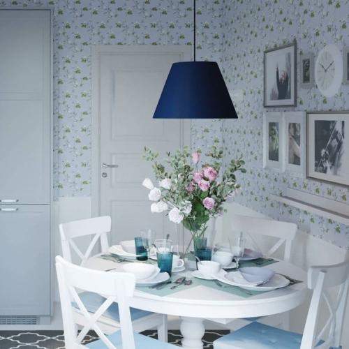 Нежная голубая кухня. 01