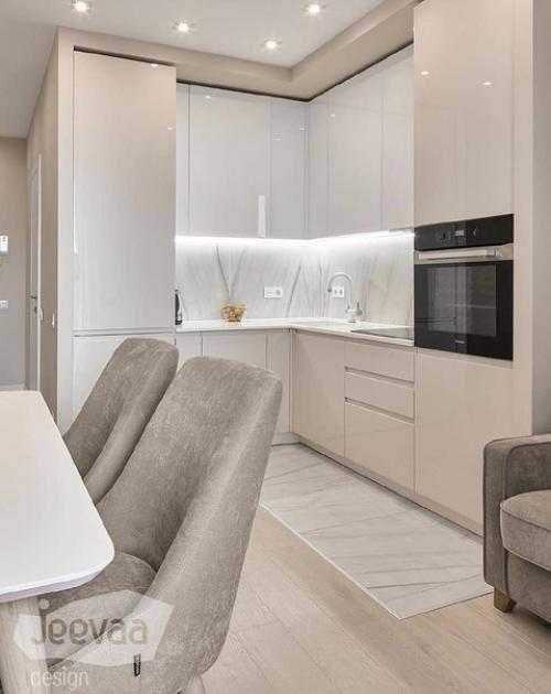 Приятная атмосфере в интерьере кухни - гостиной. 03