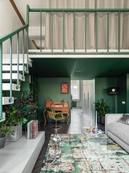 Квартира в Санкт-петербурге в доме XIX века объединила винтаж и современное искусство. 05