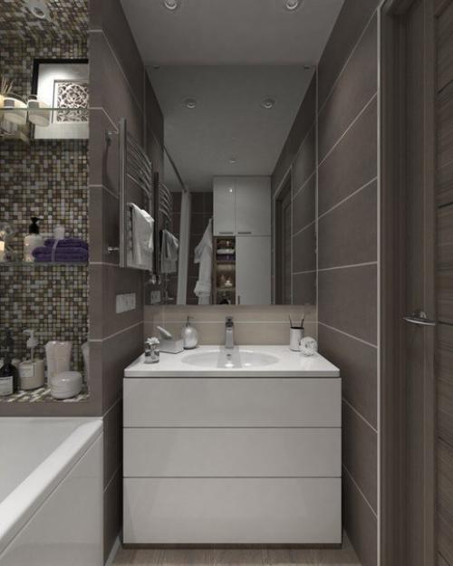 Идея дизайна маленькой ванной комнаты. 01