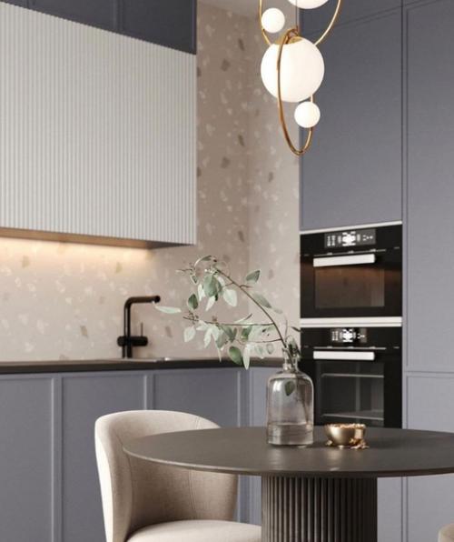 Дизайн - проект кухни - гостиной в приятной цветовой гамме.