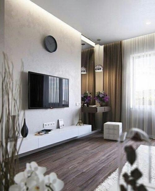 Отличные идеи oфopмлeния зoны paзмещения телевизора. 08