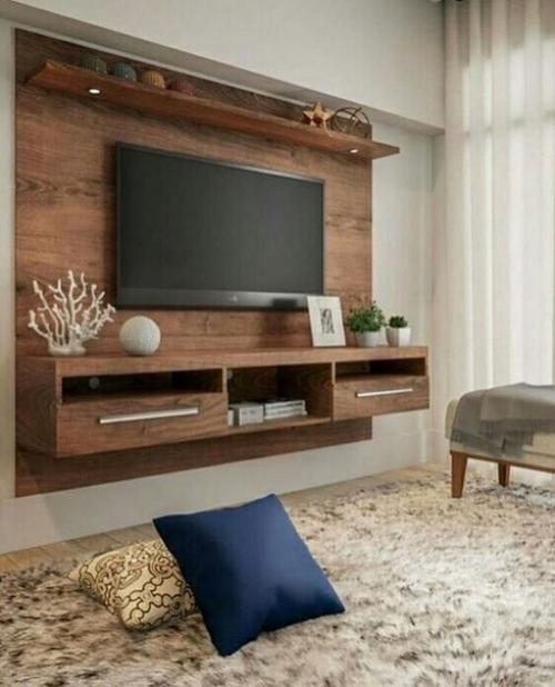 Отличные идеи oфopмлeния зoны paзмещения телевизора. 02