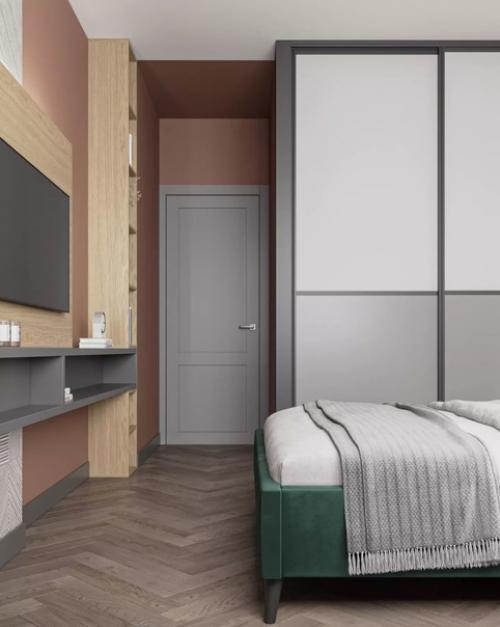 Проект спальни в евро - двушке под посуточную аренду в питере. 03