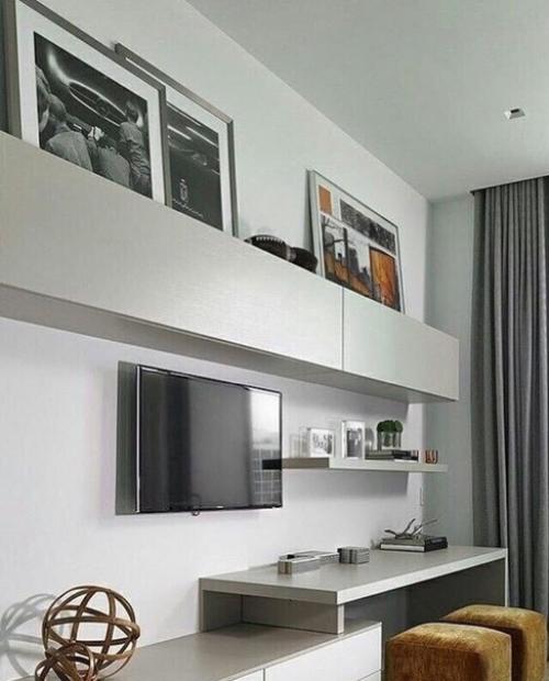 Идеи оформления зоны у телевизора. 06