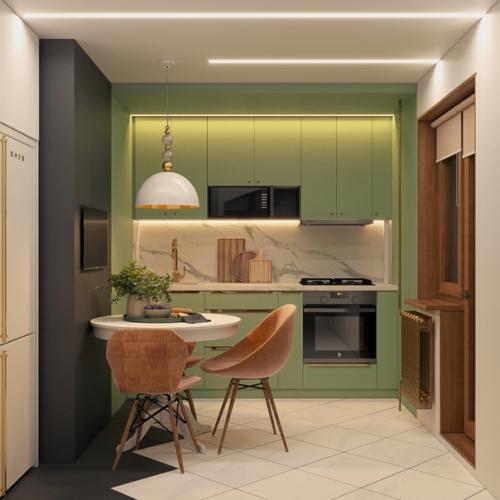 Кухня в хрущёвке с перепланировкой, площадь 7, 4 кв. 03