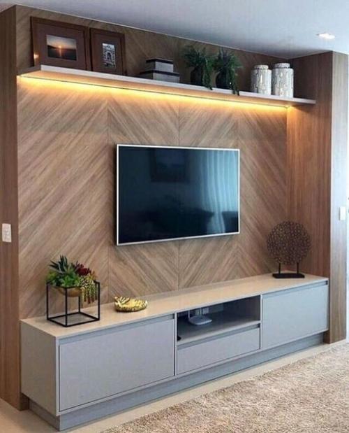 Идеи оформления зоны у телевизора. 07