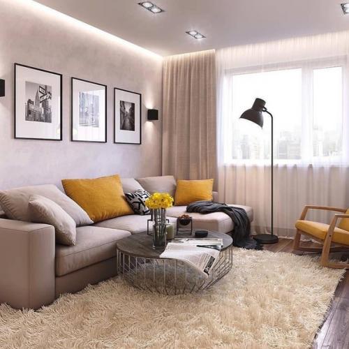 Тёплый и уютный интерьер квартиры.