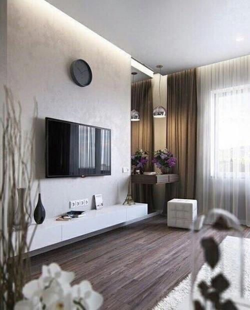 Идеи оформления зоны у телевизора. 09