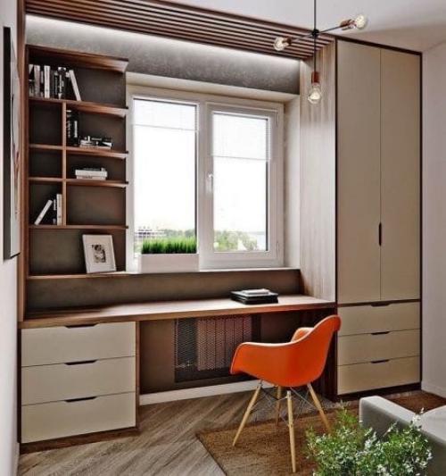 Идеи организации рабочего стола у окна. 04