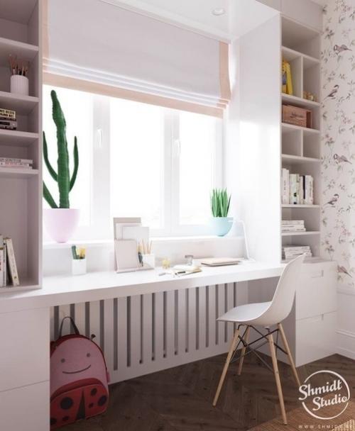 Идеи организации рабочего стола у окна. 05