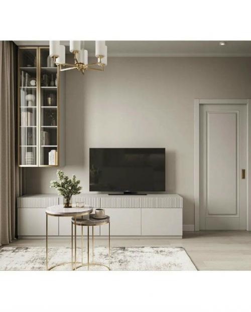 Квартира - студия, в которой кухня, гостиная и лоджия образуют просторное единое пространство. 04