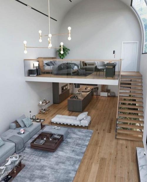 Загородный дом с открытым вторым этажом. 02