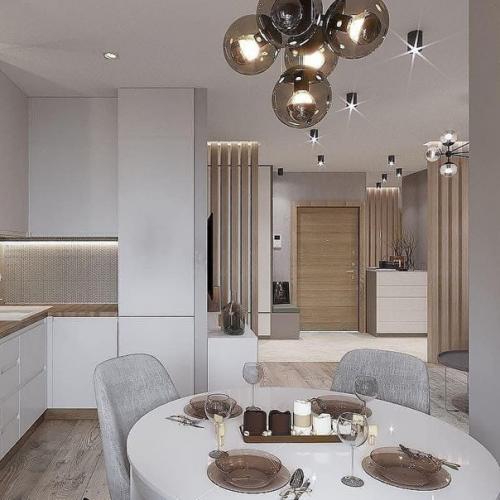 Красивое, приятное цветовое решение для интерьера квартиры.