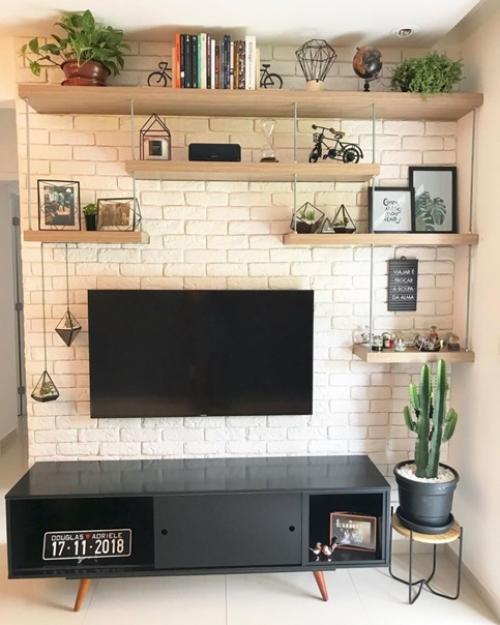 Как обустроить стену с телевизором. 03