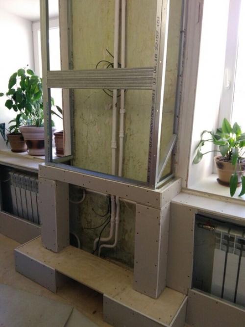 Спрятали трубы отопления. 02