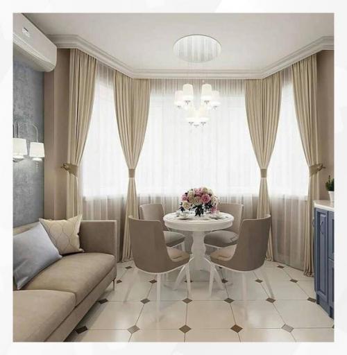 Как хорошо смотрится кухня с эркером. 01