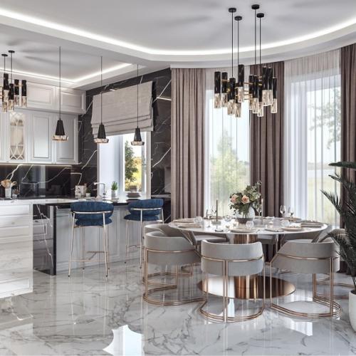 Просто шикарная атмосфера в кухне - гостиной. 02