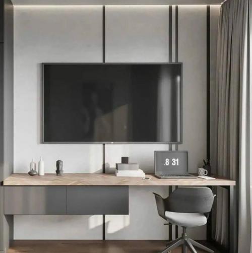 Этот монохромный интерьер обретает мягкость и уют благодаря использованию деревянной текстуры и оттенков. 02