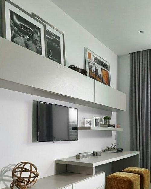 Интересные идеи, как оформить стену с телевизором. 06