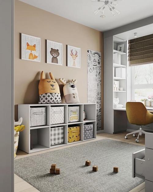 Шикарная детская в спокойной цветовой гамме. 03