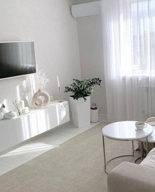 Белоснежный интерьер для тех, кому ещё не надоел белый цвет. 01