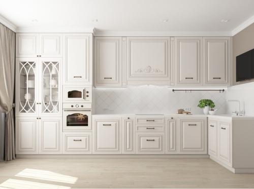 Нежная, воздушная кухня в классике. 06