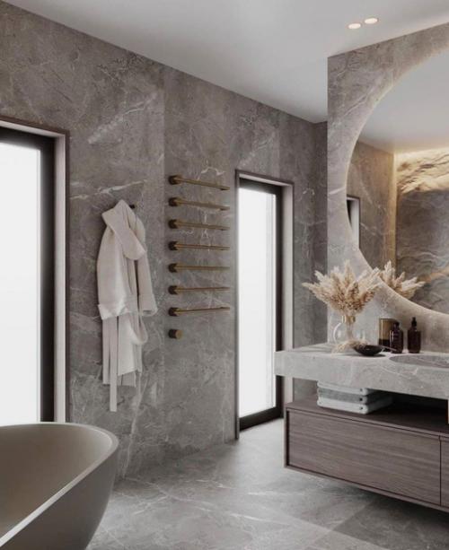 Отличная работа дизайнера в санузлах одной квартиры. 02