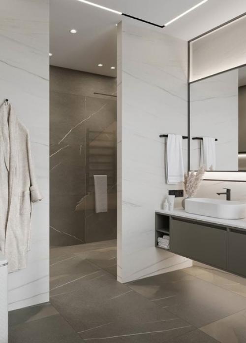 Санузел с душевой и отдельной ванной, площадью 12 кв. 02