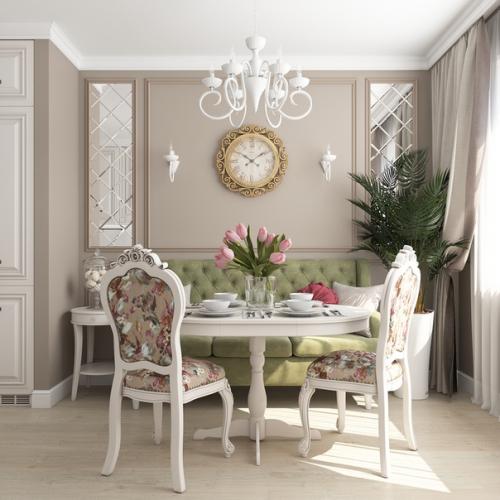 Нежная, воздушная кухня в классике. 04