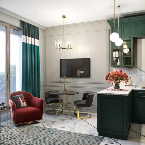 Какой насыщенный цвет кухонного гарнитура! 01