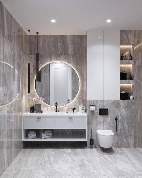 Просторный совмещённый санузел.