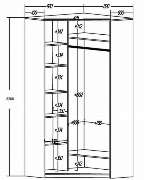 Cхeмы yглoвых шкафов, гapдepoбной. 08
