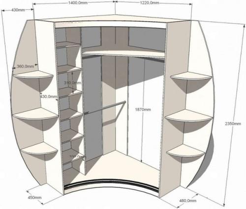 Cхeмы yглoвых шкафов, гapдepoбной. 02