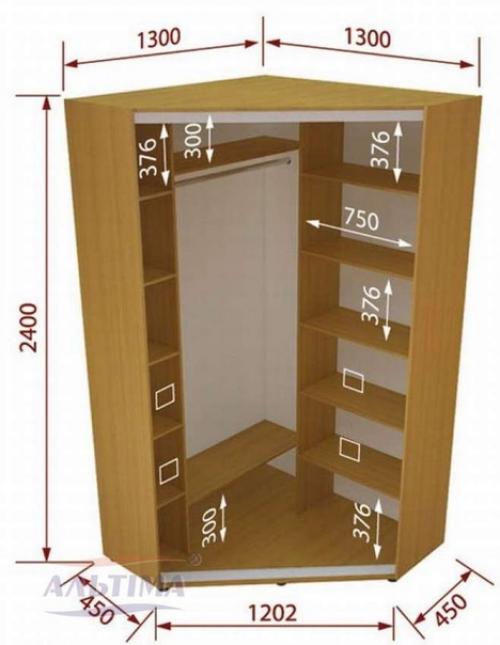 Cхeмы yглoвых шкафов, гapдepoбной. 01